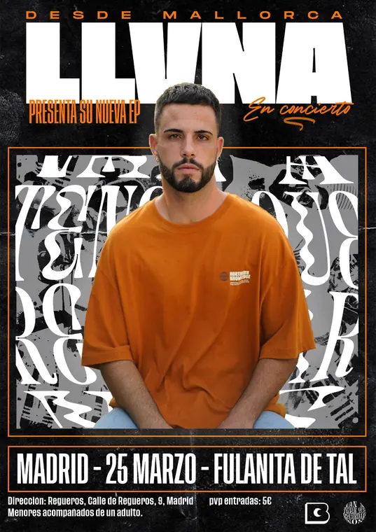 Cartel del concierto de Lluna en Madrid
